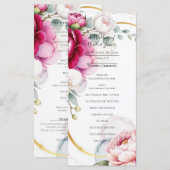 Gold Halo Garden Peonies & Orchids Wedding Program メニュー (正面/裏面)