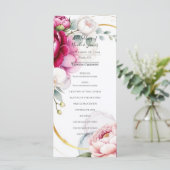 Gold Halo Garden Peonies & Orchids Wedding Program メニュー (スタンド正面)