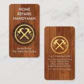 Gold Hammer Crest On Timber Wood 名刺 (正面/裏面)