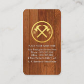 Gold Hammer Crest On Timber Wood 名刺 (裏面)