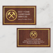 Gold Hammer On Timber Gold Borders 名刺 (正面/裏面)