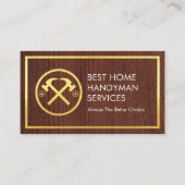 Gold Hammer On Timber Gold Borders 名刺 (正面)