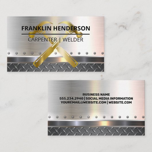 Gold Hammers | Metal | Rivets 名刺 (正面/裏面)