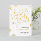 Gold handwritten calligraphy Christmas Party 箔シーズンカード (立ち正面)