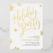 Gold handwritten calligraphy holiday Party 箔シーズンカード (正面)