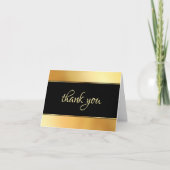 Gold Handwritten Hand Script Thank You Template サンキューカード (正面)