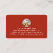 Gold Handyman Icons On Stripes Timber 名刺 (裏面)