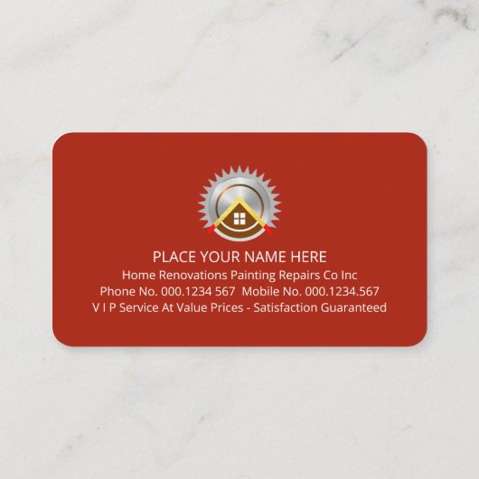 Gold Handyman Icons On Stripes Timber 名刺 (裏面)