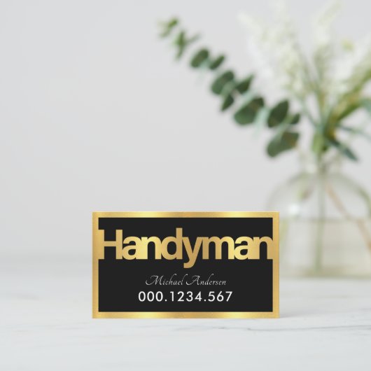 Gold Handyman Signage Frame 名刺 (スタンド正面)