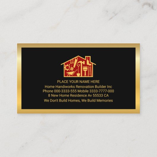 Gold Handyman Signage Frame Builder  名刺 (裏面)