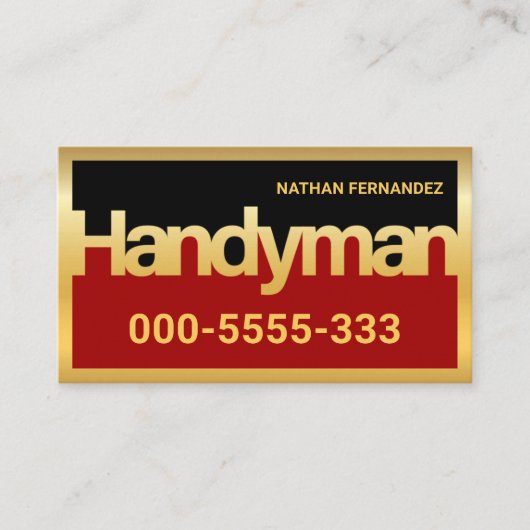 Gold Handyman Signage Frame Builder  名刺 (正面)