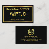 Gold Handyman Tools Border Frame 名刺 (正面/裏面)
