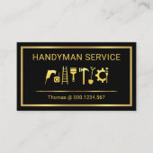 Gold Handyman Tools Border Frame 名刺 (正面)