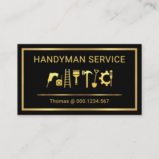 Gold Handyman Tools Border Frame 名刺 (正面)