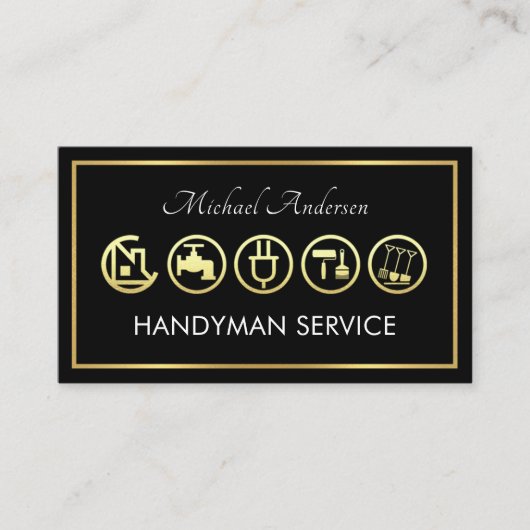 Gold Handyman Tools Frame 名刺 (正面)