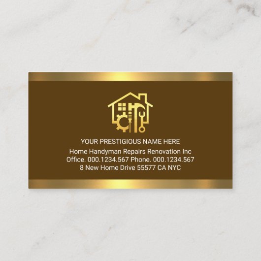 Gold Handyman Tools Gold Frame 名刺 (裏面)