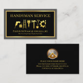 Gold Handyman Tools Home Repairs 名刺 (正面/裏面)