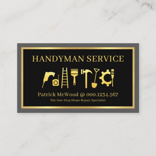 Gold Handyman Tools Home Repairs 名刺 (正面)