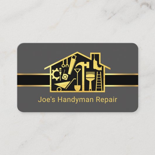 Gold Handyman Tools Home Repairs 名刺 (正面)