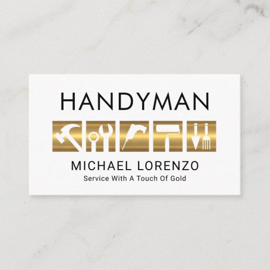 Gold Handyman Tools Icon 名刺 (正面)