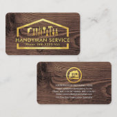 Gold Handyman Tools In Building Frame 名刺 (正面/裏面)