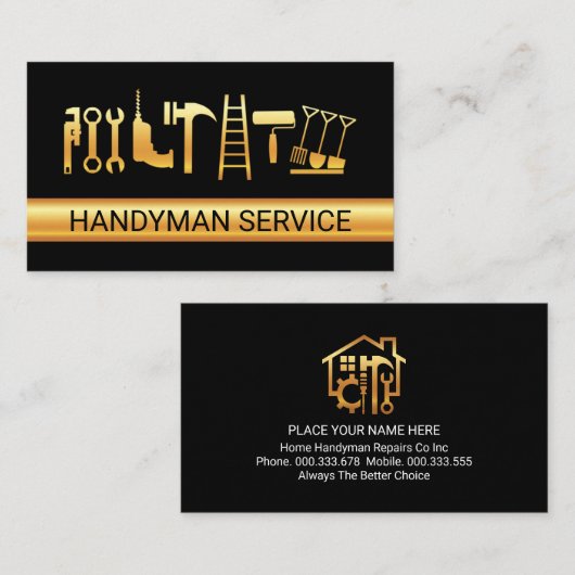 Gold Handyman Tools Layer 名刺 (正面/裏面)