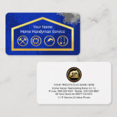 Gold Handyman Tools On Building Frame 名刺 (正面/裏面)