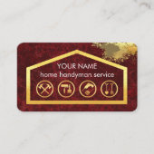 Gold Handyman Tools On Building Frame 名刺 (正面)