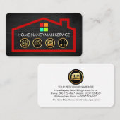 Gold Handyman Tools On Building Frame 名刺 (正面/裏面)