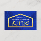 Gold Handyman Tools On Building Frame 名刺 (正面)