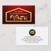 Gold Handyman Tools On Building Frame 名刺 (正面/裏面)