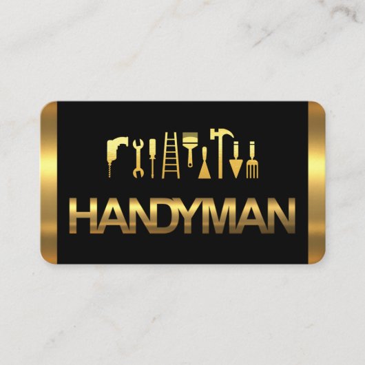 Gold Handyman Tools On Gold Layers 名刺 (正面)