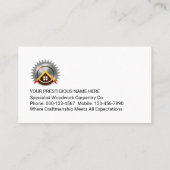 Gold Handyman Tools On Grey Borders 名刺 (裏面)