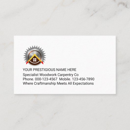 Gold Handyman Tools On Grey Borders 名刺 (裏面)