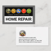 Gold Handyman Tools On Grey Borders 名刺 (正面/裏面)