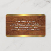 Gold Handyman Tools On Timber Wood 名刺 (裏面)