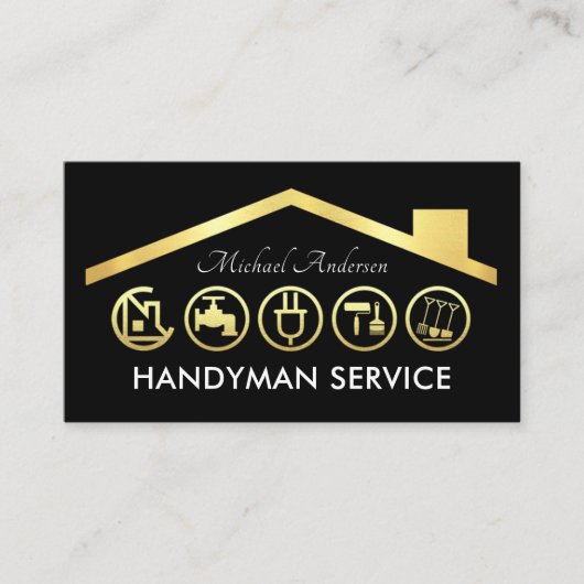 Gold Handyman Tools Roof 名刺 (正面)