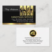Gold Handyman Tools Tab Building Construction 名刺 (正面/裏面)