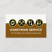 Gold Handyman Tools White Brown Layers 名刺 (正面)