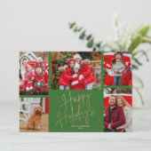 Gold Happy Holidays Five Photos Green シーズンカード (スタンド正面)