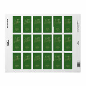 Gold Happy Holidays Green Return Address ラベル (フルシート)