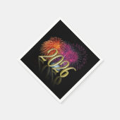 Gold Happy New Year Colorful Fireworks 2026 スタンダードカクテルナプキン (角)