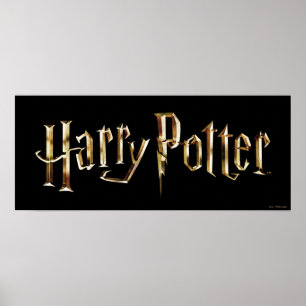 Gold Harry Potter Logo ポスター