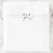 Gold Heart Black And White Thank You   ラウンドシール (バッグ)