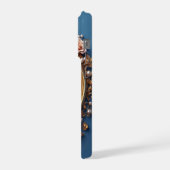 Gold Heart Luxe ✨ Pearl Bead Elegant Romantic iPhoneケース (左側面)