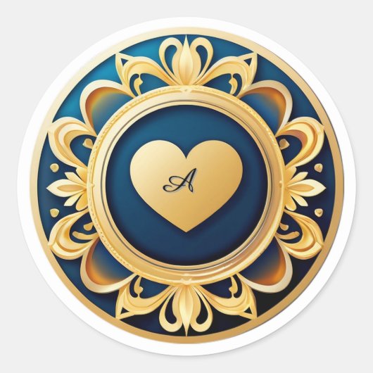 Gold Heart Medallion ラウンドシール (正面)
