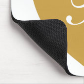Gold Heart Monogram Mousepad マウスパッド (コーナー)