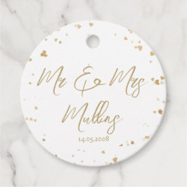 Gold Heart “Mr & Mrs” Wedding フェイバータグ