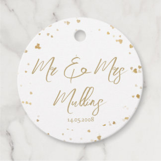 Gold Heart “Mr & Mrs” Wedding フェイバータグ