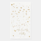 Gold Heart “Mr & Mrs” Wedding Napkins (正面)